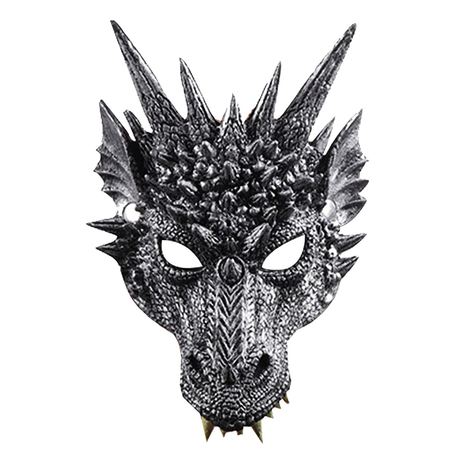 Eillysevens Diy Cosplay Maske, 3d Tier Maske Drache, Grau - Bild 3