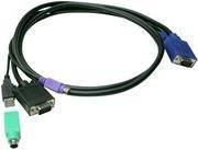 LevelOne ACC-3202 KVM-Kabelkit Schwarz mit VGA, USB und PS/2 Anschlüssen, Länge: 3 m - Bild 1