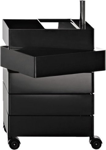 Magis 360 Container in Schwarz mit Rollen aus ABS-Kunststoff und Aluminium in glänzender Ausführung - Bild 1