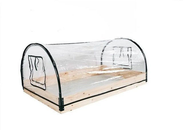 Lex Frühbeet Gewächshaus mit Holz- und Metallrahmen und transparentem PVC-Dach, B/T/H: 120 x 80 x 50 cm - Bild 1