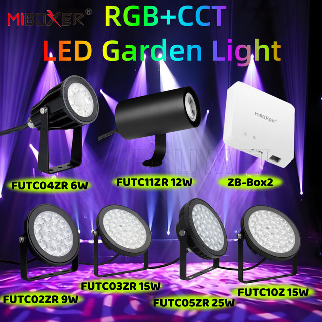 Miboxer New Garden Lights FUTC Series RGB+CCT Garten-Flutlicht in Schwarz mit Zigbee 3.0 und ZB-Box2 Gateway - Bild 1