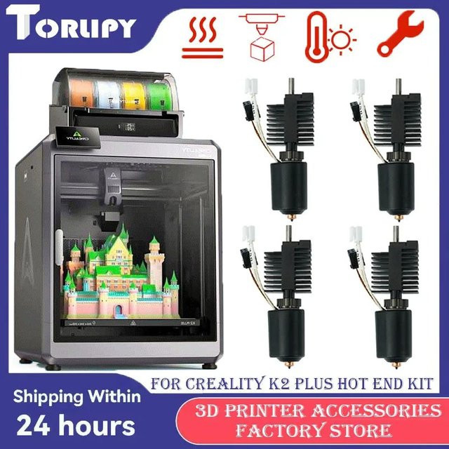 Creality K2 Plus Ersatz-Hotend mit gehärteter Stahl-Düse und Ganzmetall-Design für FDM 3D-Drucker - Bild 1