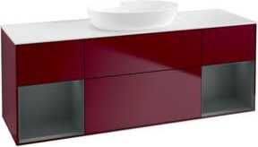V&B Waschtischunterschrank Finion mit Wandbeleuchtung, Farbe: Weiß, Breite: 160 cm, Tiefe: 50,1 cm - Bild 1