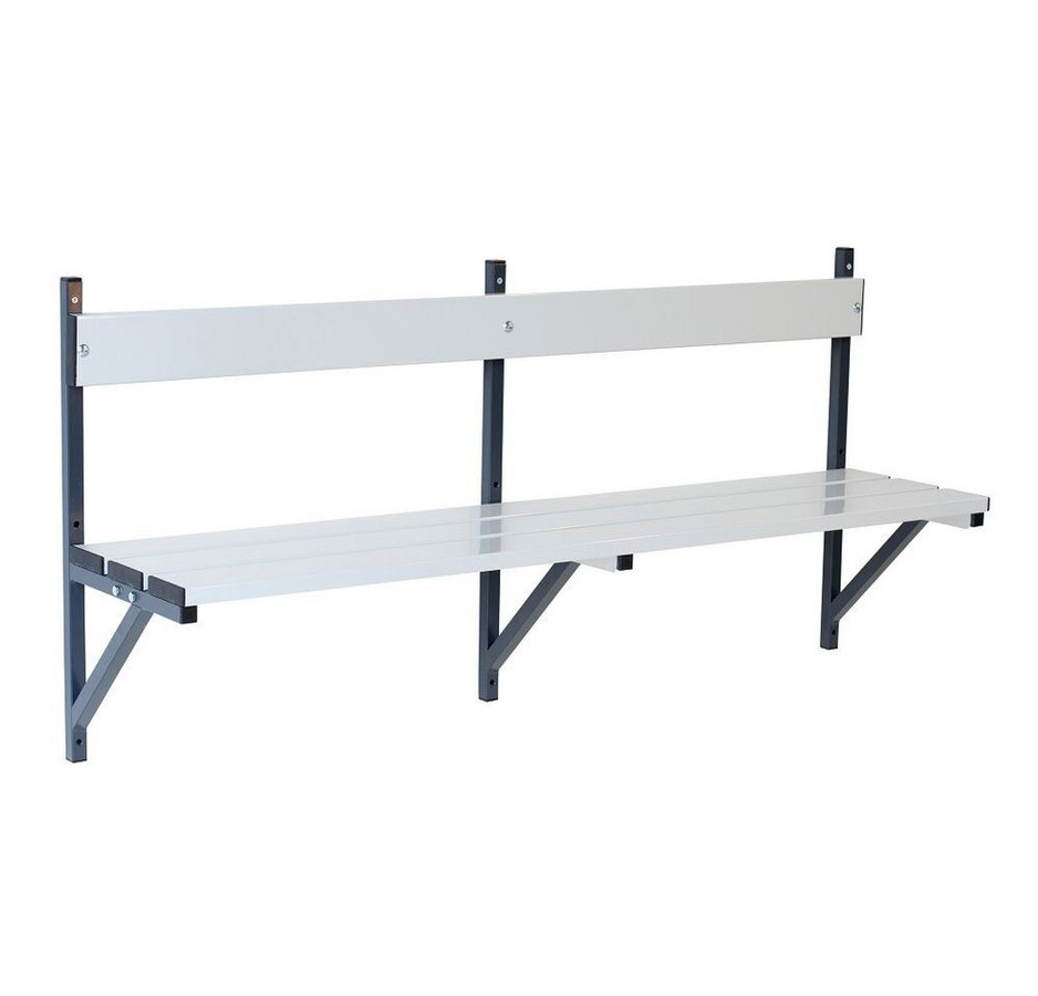Sypro Wandbank aus Alu und Edelstahl für Nassräume, Breite: 200 cm - Bild 1
