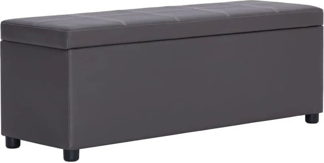 vidaXL Bank mit Staufach in Grau aus Kunstleder mit einer Breite von 116 cm - Bild 1