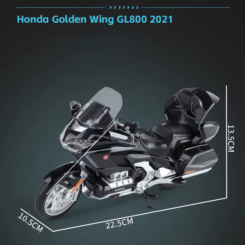 Honda Gold Wing GL800 2021, Motorrad Modell Fahrzeug, 1:11, mit Sound und Licht - Bild 5