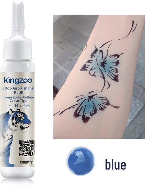 GlowEssence Airbrush-Tattoo-Farbe, blau, 30 ml, Unisex - Bild 1