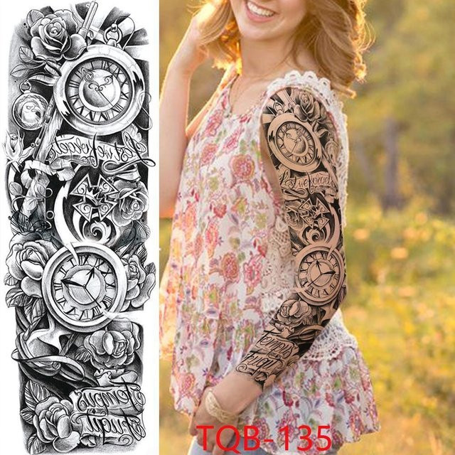 Temporäre Tattoo-Ärmel Flower Love, Unisex - Bild 1