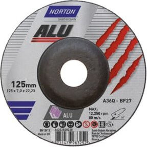 Norton Schruppscheibe für Metall silber, Durchmesser: 125 mm, Breite: 7 mm - Bild 1