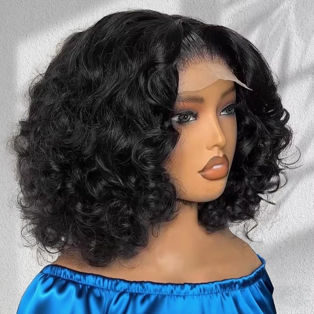 HJ WEAVE BEAUTY Body Wave Glueless Bob Perücke, Wasserwellen-Echthaarperücke, Damen, 13x6 HD Lace Frontal - Bild 1