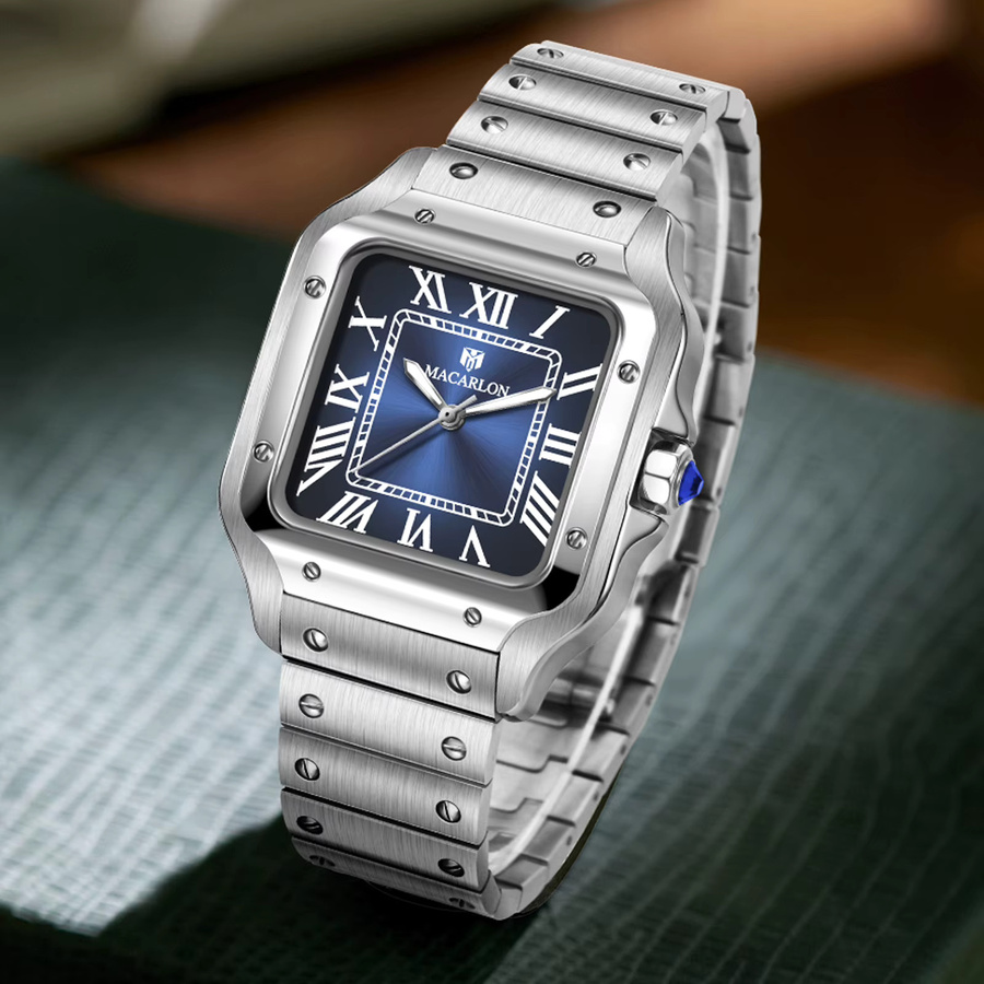 MACARLON Automatikuhr, Edelstahl, Saphirglas, 38 mm, Herren - Bild 5