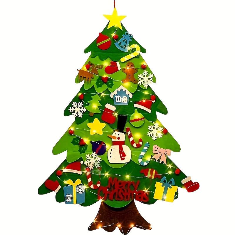 Handgefertigter DIY-Weihnachtsbaum aus Filz von SHIQIAN als hängende Weihnachtsdekoration - Bild 4