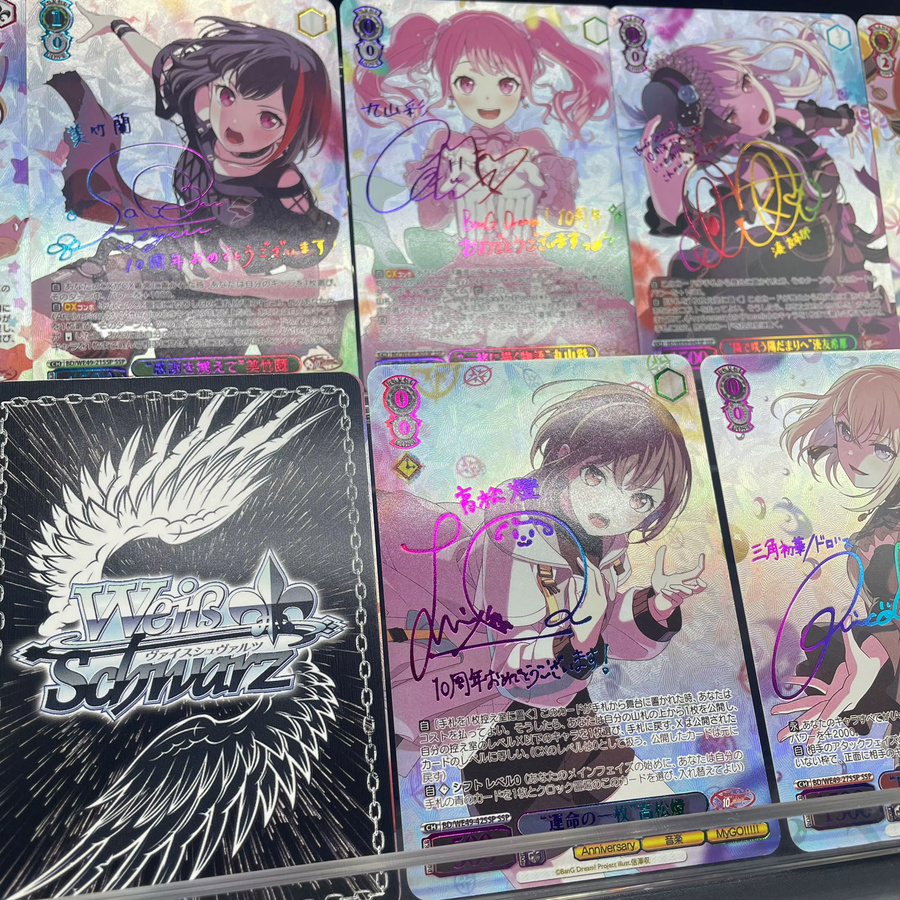 Bandai BanG Dream! Poppin Party Afterglow Signature Collection Card, Gold - Bild 1