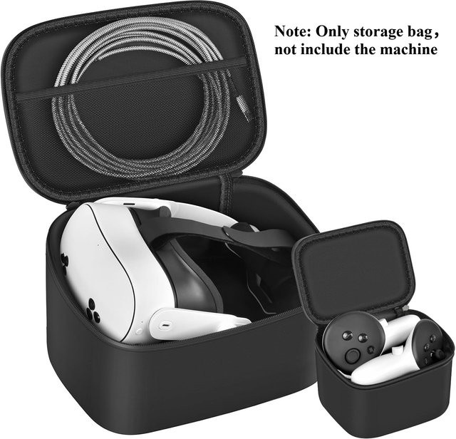 Aufbewahrungstasche für Meta Quest 3, Quest 3S und Quest 2 VR-Headsets in Schwarz - Bild 1