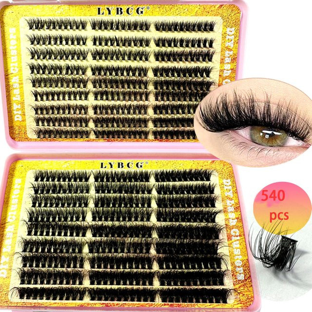 LYBCG Wimpern Cluster Mix, 540 Stück, Black, Unisex - Bild 1