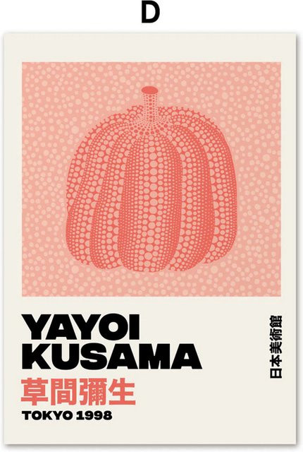 TPFLiving Poster Leinwand Yayoi Kusama Abstrakte Wandkunst Modell D Pink B: 30 cm, H: 40 cm - Bild 1