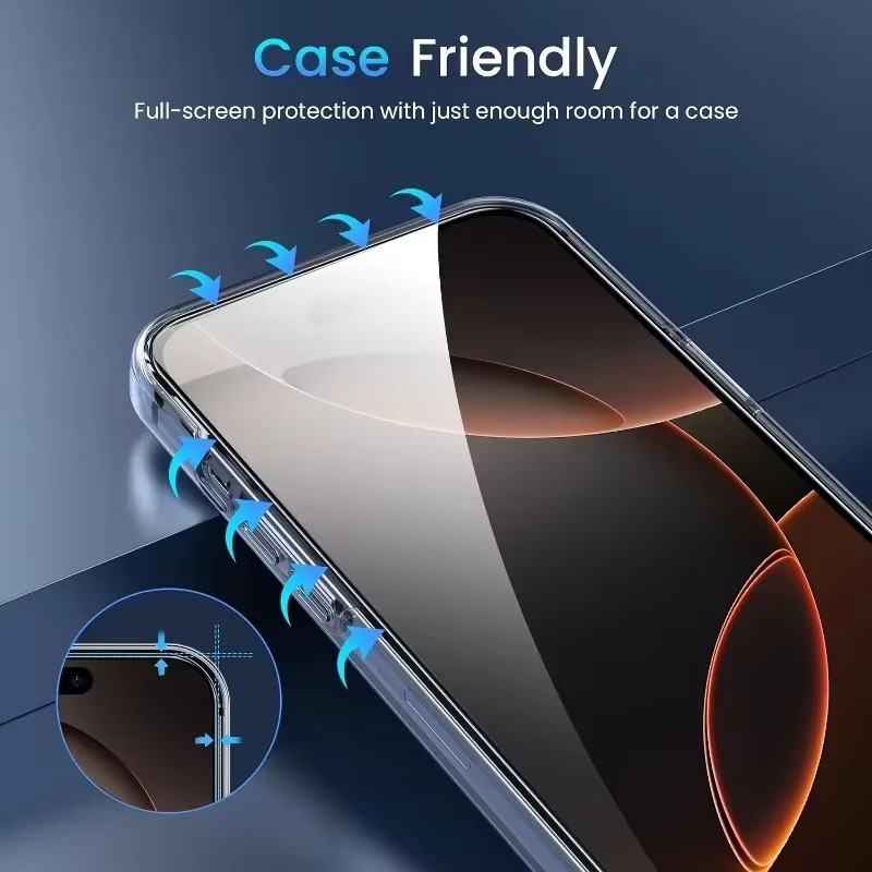 3er Pack Displayschutzfolie aus gehärtetem Glas für Apple iPhone 16 15 14 13 12 11 Pro Max, transparent, HD-Klarheit und Anti-Fingerabdruck - Bild 3