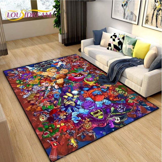LjqNine He-man Meister Cartoon Teppich, rutschfest und waschbar, Mehrfarbig, B: 80 cm, L: 160 cm - Bild 1