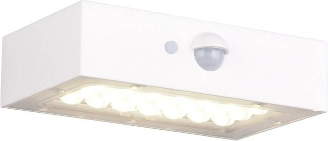 Reality LED-Wandleuchte Elvas für den Außenbereich in Weiß Matt mit Bewegungsmelder und Dämmerungssensor, B/T/H: 13,8 x 3,6 x 9 cm - Bild 1