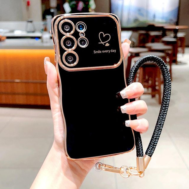 Flexible Schutzhülle mit Lanyard-Riemen für Samsung Galaxy S26 S25 S24 S23 S22 Ultra Plus FE A56 A55 A54 A36 A17 A16 A15 5G in Schwarz - Bild 1