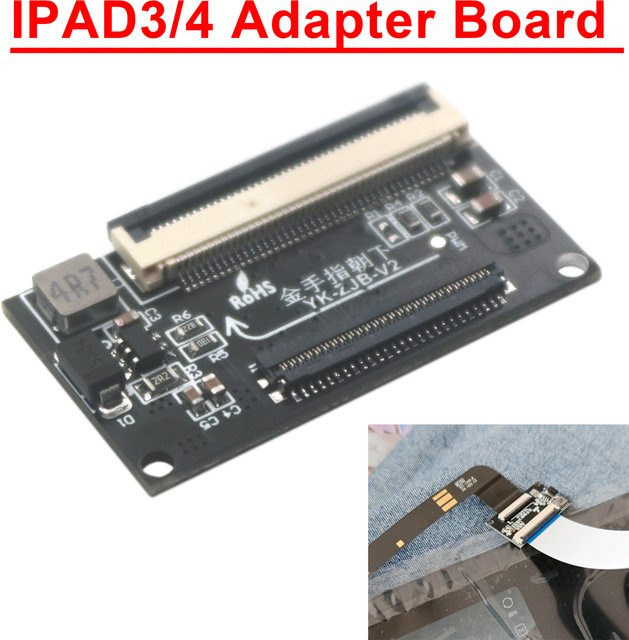 Apple iPad 3 und iPad 4 Display Konverter Adapter Platine von EDP 40-Pin auf 51-Pin für 9,7 Zoll Display in Schwarz - Bild 1