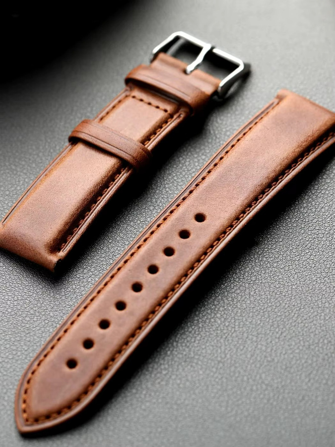 Raystray Uhrenarmband Leder, braun, Unisex - Bild 3