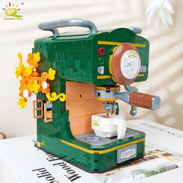 HUIQIBAO Simulation Kaffeemaschine Modell, Micro Bausteine, Puzzle - Bild 1