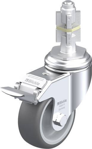 Blickle LKRA-PATH 80G-11-FI-E14 Lenkrolle mit Feststeller in Grau und Silber, Rad-Durchmesser: 80 mm, Tragfähigkeit: 120 kg - Bild 1
