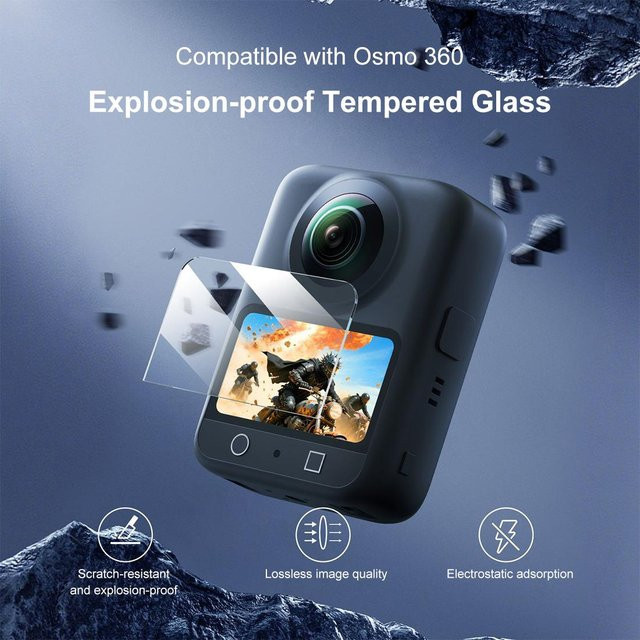 PULUZ Displayschutzfolie aus gehärtetem Glas für DJI Osmo 360 in Transparent - Bild 1