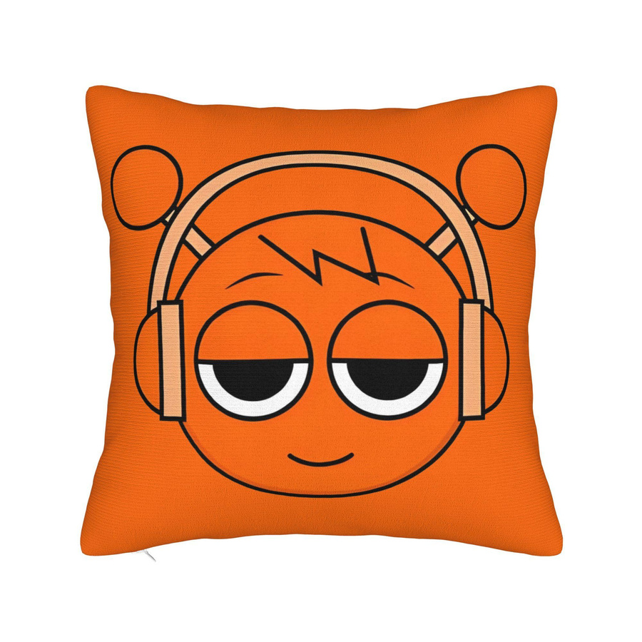 Sprunki Happy Oren Quadratischer Kissenbezug aus Polyester in Orange, B/H: 40 x 40 cm - Bild 1