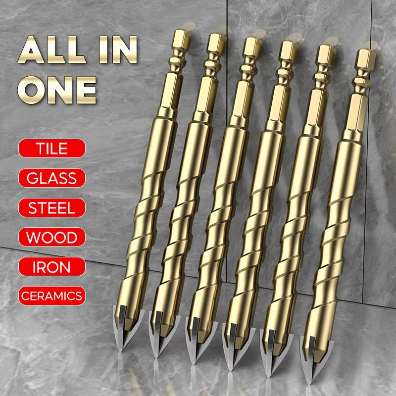 DTBD Overlord Lochöffner Set für Fliesen, Glas, Keramik und Beton mit Hartmetallspitze in Gold, 3-12 mm - Bild 2