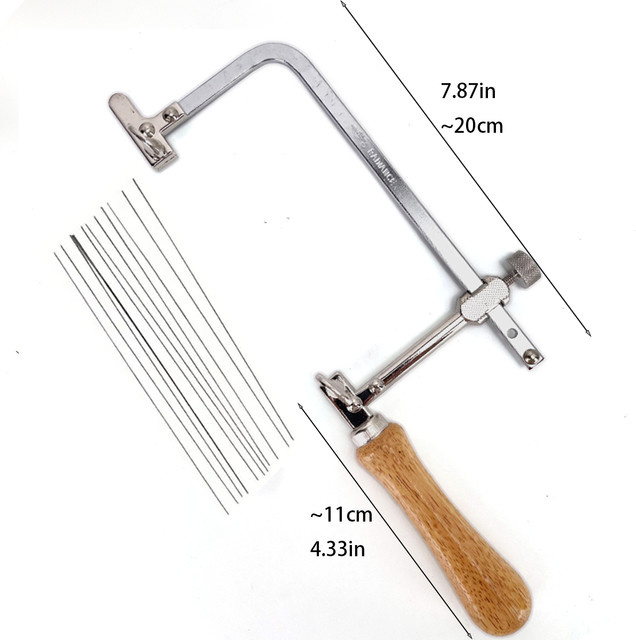 13-in-1 Professionelles Schmucksägen-Set mit Handsäge, Holzbearbeitungs-Bandsäge, verstellbarem Sägenrahmen und 12 Sägeblättern in Silber - Bild 1