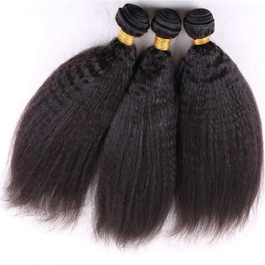 Fashowbeauty Haar Extensions Verworrene Gerade Welle, Schwarz, Remy Haar - Bild 4