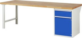 Rau Werkbank 7502A1 in Multicolour mit 1 Schublade und 1 Tür, B/T/H: 250 x 90 x 89 cm - Bild 1