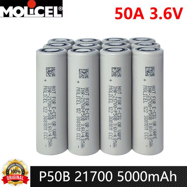 Molicel P50B INR 21700 Hochleistungs-Lithium-Ionen-Akku mit 5000 mAh und 50 A Flat Top - Bild 1