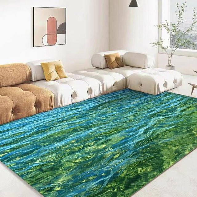 Karpetti 3D Ozean Meerwasser Teppich in Blau, B/T: 120 x 80 cm - Bild 1