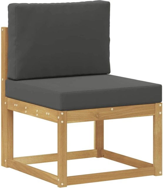 vidaXL Outdoor-Sofagarnitur aus Akazienholz in Weiß und Anthrazit, B/T/H: 59 x 63 x 73 cm - Bild 1