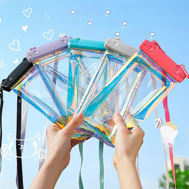 YIYUEQIANLI Wasserdichte Badetasche und Handyhülle in Blau und Transparent für iPhone, Samsung und Xiaomi - Bild 1