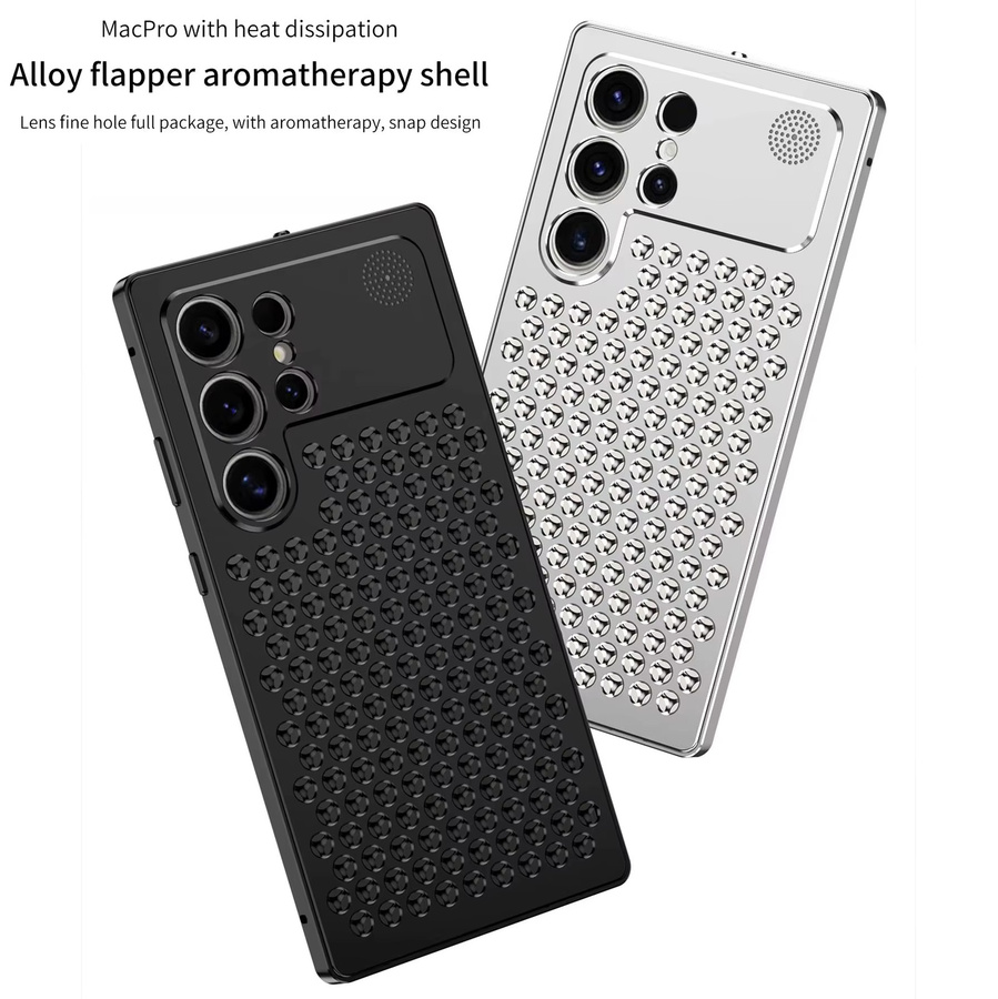 Wärmeableitende Handyhülle aus Aluminiumlegierung für Samsung Galaxy S24 Ultra, S25 Ultra und S26 Ultra mit Federverschluss in Grau - Bild 5