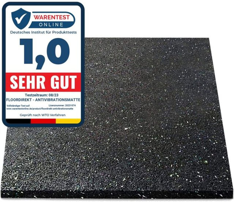 Floordirekt Antivibrationsmatte aus Kunststoff in Schwarz, Stärke: 19,7 mm - Bild 2