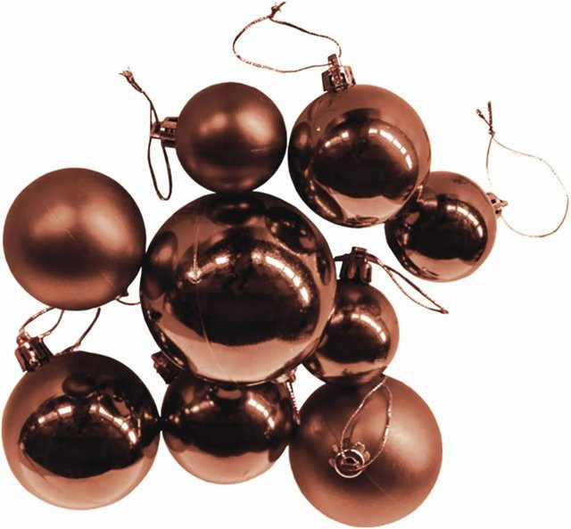 Lex Christbaumkugeln Braun 30 Stück aus Kunststoff als Weihnachtsdeko für deinen Baumschmuck - Bild 1