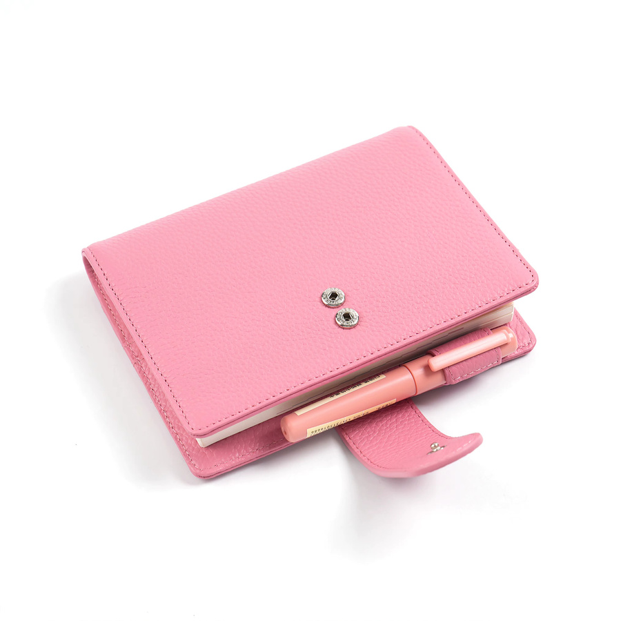 Moterm Elite Planer-Einband aus genarbtem Leder für A6 Stalogy Notizbücher in Grau oder Pink - Bild 1