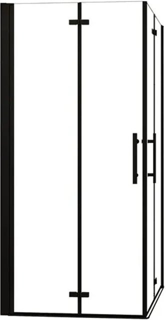 Duschparadies Duschkabine Eckeinstieg mit Pendeltür, Schwarz, Nano Glas 6mm, B/T: 90 x 76 cm, Höhe: 185 cm - Bild 1