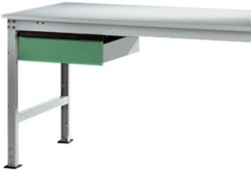 Manuflex LZ4173.6011 ESD-Einzelschubfach mit Schloss, Resedagrün RAL 6011, B/T/H: 42,5 x 55,0 x 13,5 cm - Bild 1