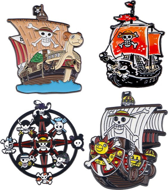 Bandai Broschen, Schiffs-Emaille-Pins, Bunt, Damen - Bild 1