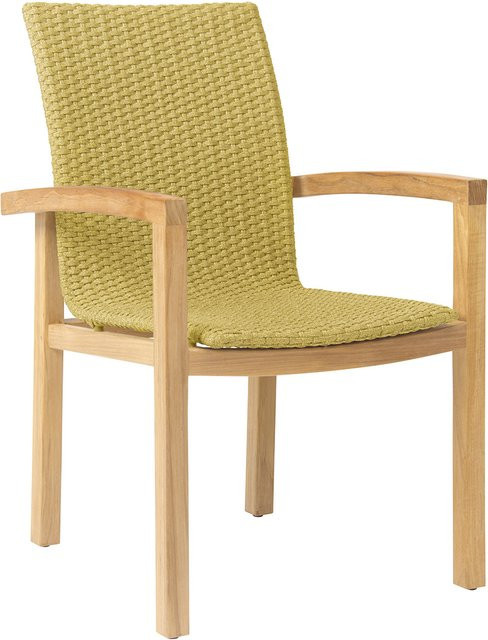 Stern Dining-Sessel Leah aus Teak mit gelber Kordel - Bild 1