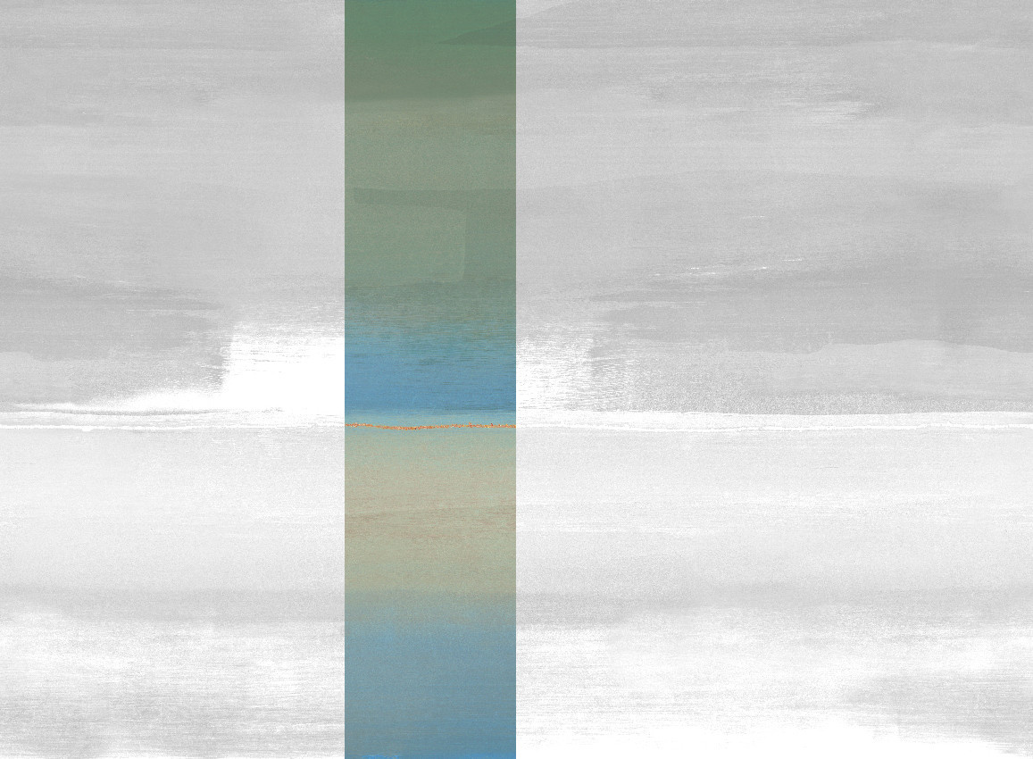 Jannelli & Volpi Mural Alegranza Wandpaneel Green Blue Panel 3 in Grün Blau Multicolour gestreift rechteckig - Bild 1