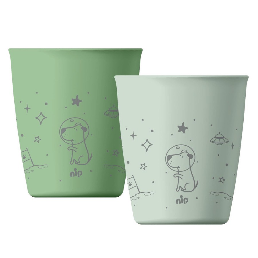 Nip Trinkbecher 2er Pack eat green in Grün aus Polypropylen mit Free Flow Funktion - Bild 1