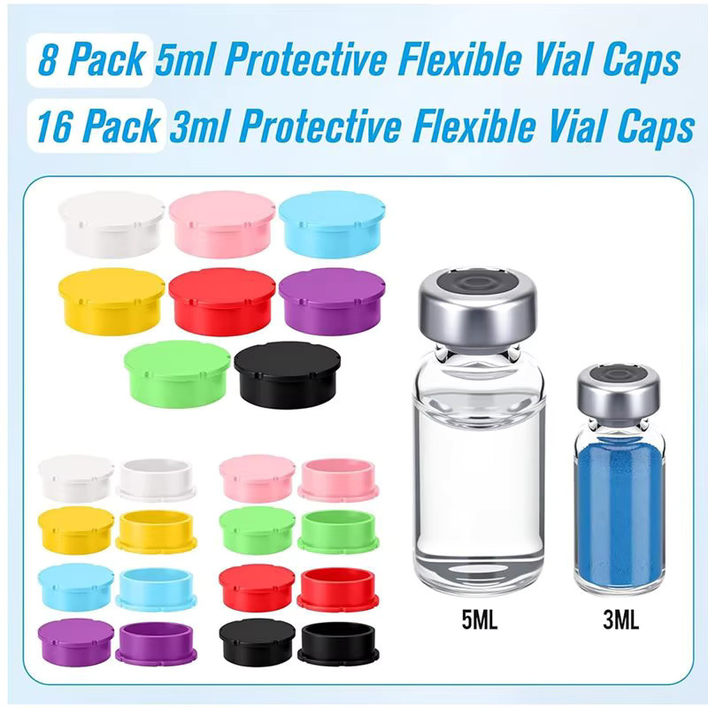 ABUI 24er-Pack Auslaufsichere Kappenadapter für Glasfläschchen 3ml bis 100ml, Mehrfarbig - Bild 2
