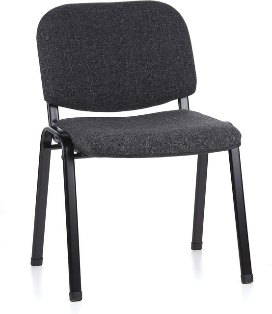 hjh OFFICE Vierfußstuhl XT 600 SW in Schwarz mit Stoffbezug und Stahlgestell - Bild 1